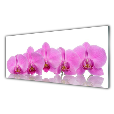 Quadro de vidro Flores de orquídea rosa