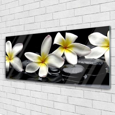 Pintura em vidro Linda flor de plumeria