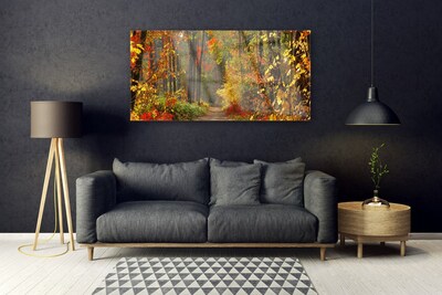 Pintura em vidro Floresta Natureza Outono