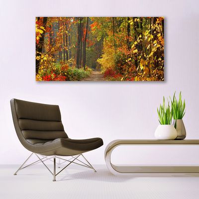 Pintura em vidro Floresta Natureza Outono