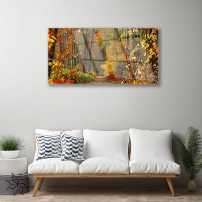 Pintura em vidro Floresta Natureza Outono