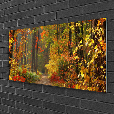 Pintura em vidro Floresta Natureza Outono