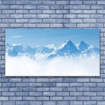 Pintura em vidro Paisagem de neblina nas montanhas