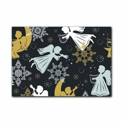 Pintura em vidro Flocos de neve anjos natal