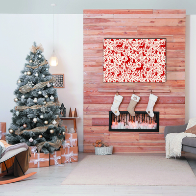 Pintura em vidro Decoração de Natal com Rena de Inverno