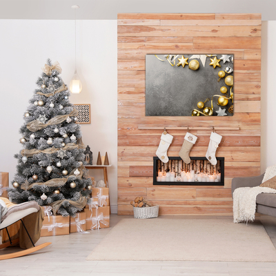 Pintura em vidro Enfeites de Natal com Estrelas Douradas