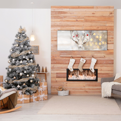 Pintura em vidro Bolas de Natal de rena branca