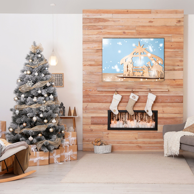 Pintura em vidro Estábulo Sagrado do Inverno