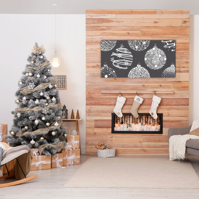 Pintura em vidro Bolas de Natal abstratas de inverno