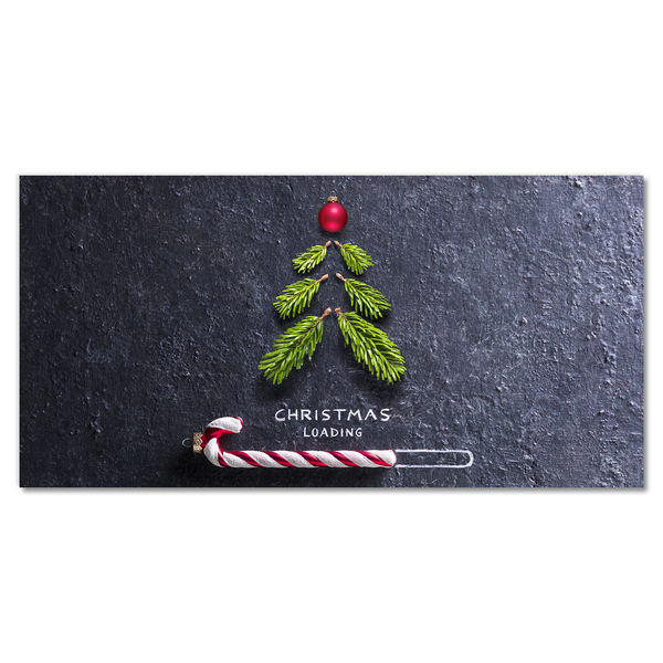 Pintura em vidro Árvore de Natal abstrata Inverno sagrado