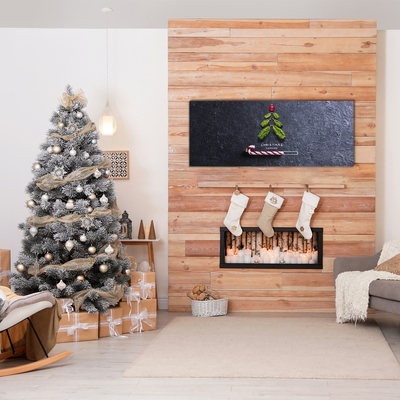 Pintura em vidro Árvore de Natal abstrata Inverno sagrado