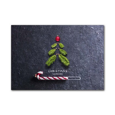 Pintura em vidro Árvore de Natal abstrata Inverno sagrado