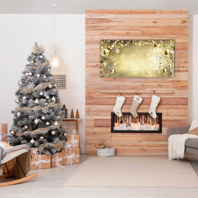 Pintura em vidro Enfeites de Natal Dourados