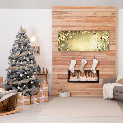 Pintura em vidro Enfeites de Natal Dourados