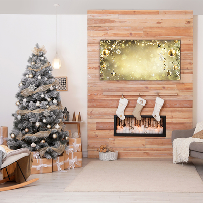 Pintura em vidro Enfeites de Natal Dourados