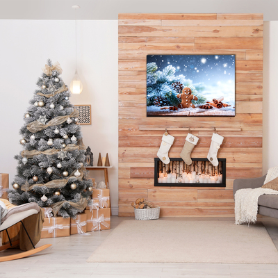 Pintura em vidro Árvore de Natal de neve de gengibre de Natal