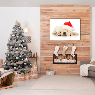 Pintura em vidro Chapéu de Papai Noel para filhotes de inverno