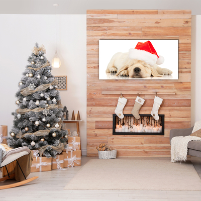 Pintura em vidro Chapéu de Papai Noel para filhotes de inverno