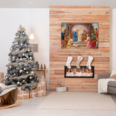 Pintura em vidro Presépio Jesus