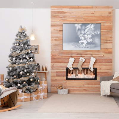 Pintura em vidro Decoração de Natal com Flocos de Neve