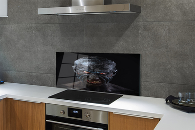 Painel de vidro Figura careca assustadora com olhos vermelhos