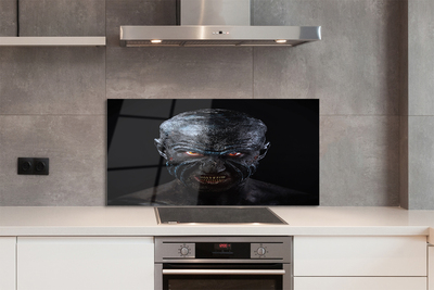 Painel de vidro Figura careca assustadora com olhos vermelhos