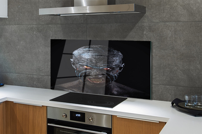 Painel de vidro Figura careca assustadora com olhos vermelhos