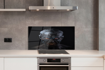 Painel de vidro Figura careca assustadora com olhos vermelhos