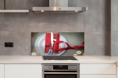 Painel de vidro Luzes de jantar em forma de coração