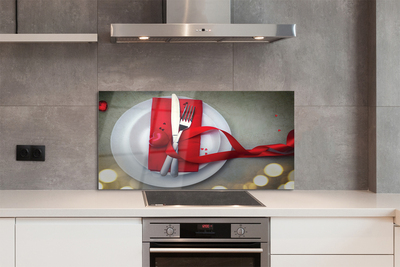 Painel de vidro Luzes de jantar em forma de coração