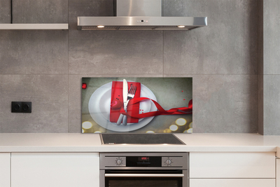 Painel de vidro Luzes de jantar em forma de coração