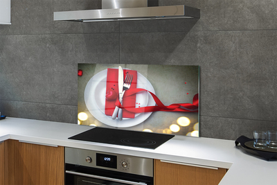 Painel de vidro Luzes de jantar em forma de coração