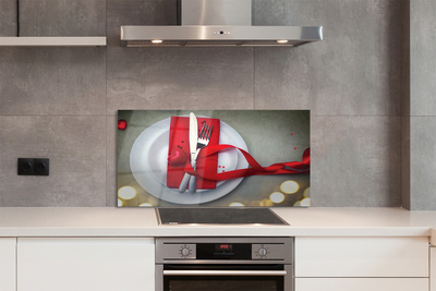 Painel de vidro Luzes de jantar em forma de coração