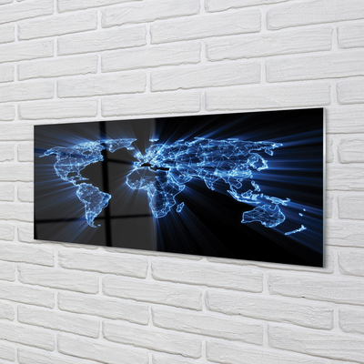 Painel de vidro Mapa azul