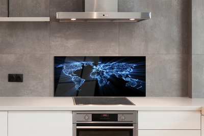 Painel de vidro Mapa azul