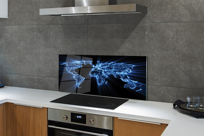 Painel de vidro Mapa azul