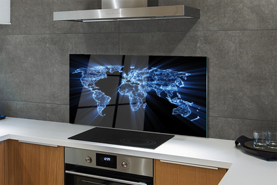 Painel de vidro Mapa azul