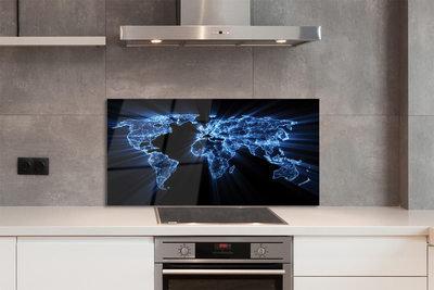 Painel de vidro Mapa azul