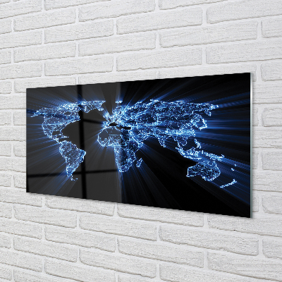 Painel de vidro Mapa azul