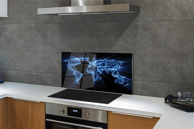 Painel de vidro Mapa azul