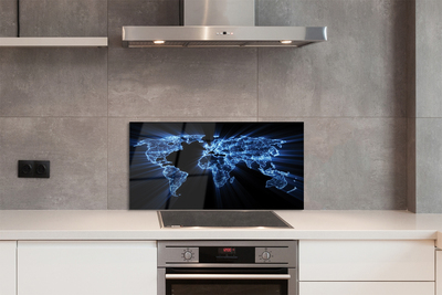 Painel de vidro Mapa azul