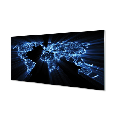 Painel de vidro Mapa azul