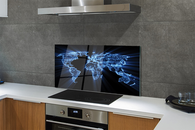 Painel de vidro Mapa azul