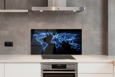 Painel de vidro Mapa azul