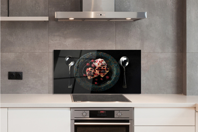 Painel de vidro Waffles de coração com colher de sorvete