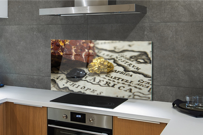 Painel de vidro Mapa de ouro