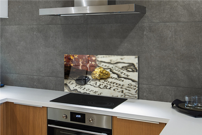 Painel de vidro Mapa de ouro