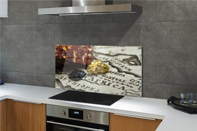 Painel de vidro Mapa de ouro