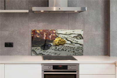 Painel de vidro Mapa de ouro