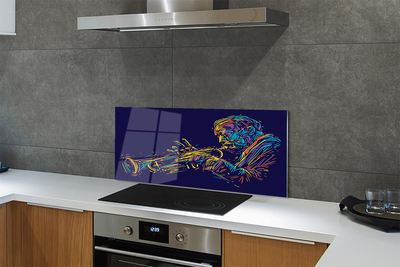 Painel de vidro Homem Trompete